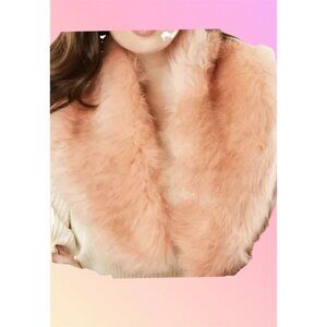 Roaman's Pink Blush Faux Fur Lined Adjustable 40" Neck Scarf